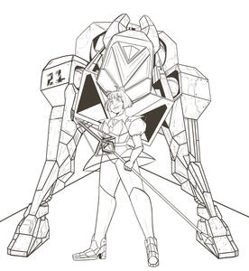mecha dog and pilot
