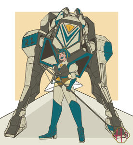 mecha dog and pilot